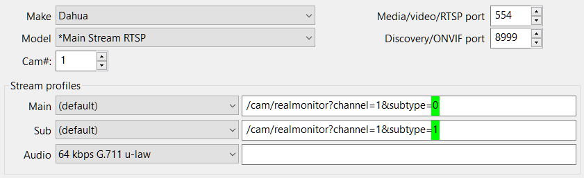 Dahua Configuration Screenshot