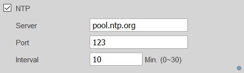 NTP settings in IP Camera