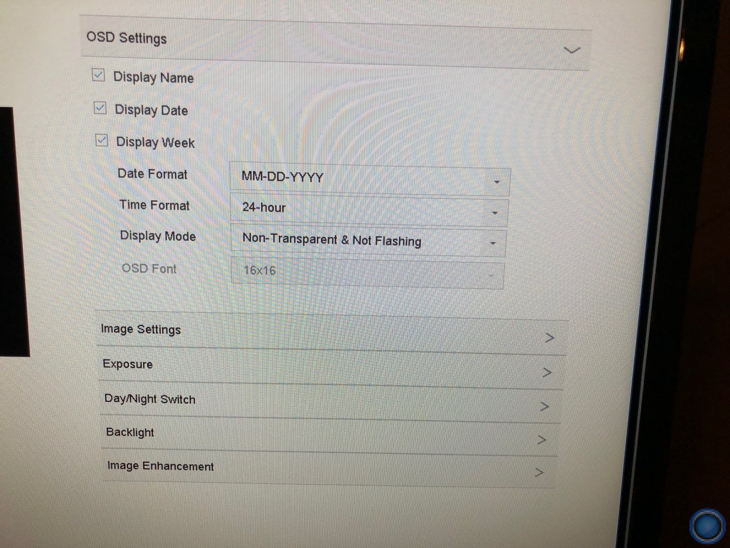 OSD Settings - Hikvision